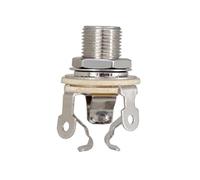 4-Contact Stereo Full-Contact Output Jack Socket with Washer & Nut - Solder Type for Guitar, Bass, Speakers, Footswitch, Audio Amplifiers - Silver