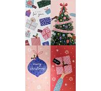 4 Contemporary Christmas Money Wallets with Envelopes - Gift Card Holders for Cash, Vouchers & Notes - 4 Festive Designs - Eco-Friendly Recyclable - 16 x 9 cm
