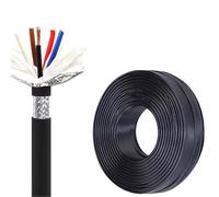 4-Core 0.15mm²-6mm²Flexible Shielded Drag Chain Cable - Oxygen-Free Copper, -40℃ To +105℃,For Industrial Automation & Equipment(30ft,0.3mm2-4c)