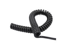 4-Core 22AWG 0.3mm² 5mm Shielded Spring Wire Black Matte Telescopic Retractable Cable 1-10 Meters(Stretch 7 meter)(Stretch 6 meter)