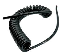 4 Core Coiled Power Cord Cable Stretch 1.25m Straight 2.5m Spring 25cm | Multicored Coiled Mains Flex Wire 24AWG 22AWG 20AWG 17AWG 14AWG 4(17AWG)