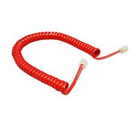 4-Core Modular Coiled Telephone Handset Cord RJ9 / 1.85m, Red | Modular Coiled Telephone Handset Cord for Telephone / Handset, Curly Cord, Black / Red White, / 1.85m 4P4C