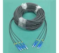 4-Core One-Mode Armored Fibre Optic Patch Cable, 350-500 m Length, LC/SC/FC Connectors, 5mm Diameter, for Outdoor Use (Black) (E2000-E2000 TPU 350m)