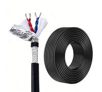 4 Core Shielded Twisted Pair Cable 24AWG 22AWG 20AWG 18AWG Flexible Copper Wire PVC Drag Chain Cable For Industrial Automation Signal Control Equipment Wiring(1.0mm²(17AWG)-4C,165ft)