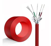4-Core Shielded Waterproof Observation Cable, Sensor Wire, Tinned Copper & Aluminum Foil Shield for Geotechnical Engineering, Hydropower Monitoring, Communication Systems(50ft)