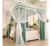 4 Corner Post Bed Canopy for Girls & Adults - Solid Green Mosquito Net Curtain for Twin Full Queen & King Size Beds - Perfect for Kids Rooms & Bedrooms