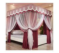 4 Corner Post Bed Canopy Mosquito Net - Elegant Fabric Bed Drapes for All Seasons, Mesh Protection Shielding for Girls' Single & Double Bedrooms, Stylish Bed Curtains