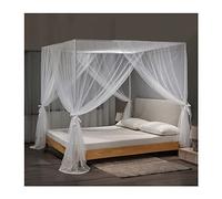 4 corner post bed canopy mosquito net- High-2M, summer bedroom decor bed curtains for Twin Queen King, with stand (Color : White, Size : 200X220cm/79X87in)