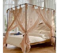 4 Corner Post Mosquito Net Canopy Bed Curtain for Girls Women