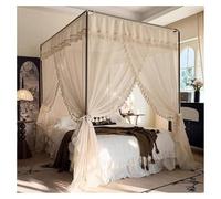 4 Corner Post Mosquito Net with Frame, Canopy Bed Curtains for Bedroom Decoration and Weddings