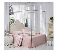 4 Corner Stainless Steel Mosquito Netting Canopies Frame Post Canopy Bed Netting Frame Bed Frame Metal Bed Mosquito Netting Bracket Fit for Single/Double/King/Super King Bed,16mm,1.8×2.2m bed
