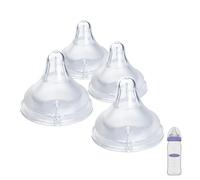 4 Count Bottle Nipples Compatible with Lansinoh NaturalWave Bottle, Soft and Durable Silicone Bottle Nipples, BPA-Free Replacement Bottle Nipple XS