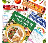 4 Count Diabetes Food List and Meal Planner Laminated, Diabetic Food List Chart for Type 1 2 Diabetes, Food Exchange Chart, Glycemic Index and Healthy Diabetic Diet Meal Guide Plan Recipes Cookbook
