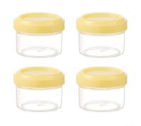4 Count Stackable Food Containers Made of Food Safe PP for Daily Use in Kitchen Fridge or Meal Prep Routine (Yellow)