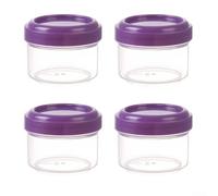 4 Count Stackable Food Containers Made of Food Safe PP for Daily Use in Kitchen Fridge or Meal Prep Routine (Purple)