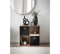 4-Cube Storage Organizer Shelf Unit with 2 Fabric Baskets