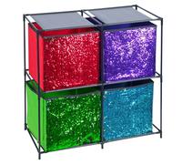 (4 Cubed With Red Blue Green & Purple) 4/6 Cube Storage Shelves Cupboard Basket Rack Unit