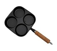 4-Cup Burger Cast Iron Pan - for Eggs, Pancakes & Crepes, Versatile Frying Pan for All Heat Sources