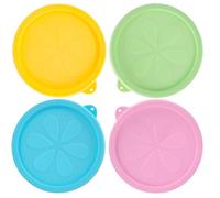 4 Cup Silicone Replacement Lids for Pyrex 7201-PC, 4Pcs Round Seal Storage Cover Safe for Glass Bowls, for Microwave, Dishwasher and Freezer, Leak-proof, 4 Colors for Easy Differentiation