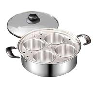 4-Cup Stainless Steel Egg Poacher Pan, Non-Stick Poached Egg Maker for Breakfast Brunch Cooking