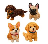 4 Cute Creative Animal Beading Set DIY Beaded Animal Kit PVC Fun Engaging Relax Unwind Boost Creativity Focus Gain A Great Sense of Accomplishment for Kids, Adults & Beginners