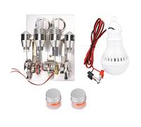 4 Cylinder Stirling Engine Miniature Hot Air Power Generator Physics Teaching Model Stainless Steel Educational Toy for Science Projects Teacher Demonstrations
