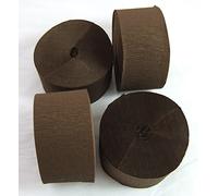 4 Dark Brown Giant Crepe Streamers 45mm Wide x 26meters(84feet Long) Many uses as Decorations, Marketing Tools, Great Favourite with Schools and The Craft Industry