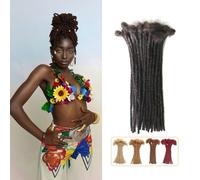 #4 Dark Brown Loc Extensions Human Hair Dreads Extensions Dreadlock Extensions Human Hair Locs Extensions for Men Women Kids 0.4 cm 8 Inch 30 Strands Real Human Hair Locs Full Handmade Permanent Locs