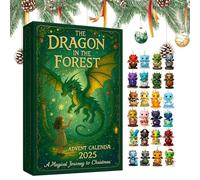4 Days * the Dragon in the Forest Advent Calendar 2025, Funny 2025 Dragon Advent Calendar with Unique Dragonpendants for Myth and Dragons Lovers (1PC)