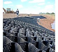 4'' Depth Heavy Duty Honeycomb Gravel Grids for Slopes, 2x5m Pathway Stabilizer, Ground Grid for Parking Lots & Retaining Walls, Easy to Cut, Landscape Solution
