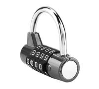 4 Dial Number Combination Padlock, Home Cabinet Travel Box Gym Locker Security Code Lock(Black)