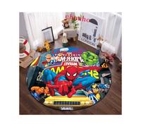 (#4, Diameter 60cm) Marvel The Avengers Spiderman Round Rug Bedroom Carpet Doormat Non-slip Mat