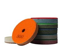 4" Diamond Sponge Fiber Polishing Pad 300-10000 Grit - Polishing Tile Stone Marble Concrete Ceramics Glass 7set
