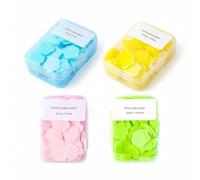 4 Different Scented Mini Fresh Portable Disposable Petal Hand Wash Sheets, Dissolvable Hand Bath Soap, Suitable for Children and Adults, Outdoor, Travel, Camping, 4 Boxes (Approx 400 Sheets)