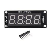 4 Digit 7 Segment LED Display Module | 0.56 Inch Red Digital Tube Clock Module with Pin Header | 5V for Microcontroller - Compatible/DIY Electronics/Projects | TM1637.h Library