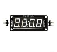 4-Digit 7-Segment LED Module with For TM1637 Interface Protocol, Real-Time Clock Support, Colon Separator Dots, and 5V Power Input (white)