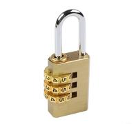 4 Digit Brass Combination Padlock for Gym Lockers, Tool Boxes, and Luggage with Solid Construction Offering Enhanced Security and Rust Protection (3 Digit 28MM)