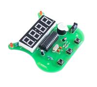 4-Digit Clock Kit, DIY Electronics Training Board with STC11F04E MCU, 79x70mm PCB, Alarm Function, S1-S3 Buttons for Hobbyists, Green