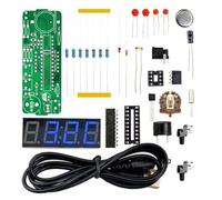 4-Digit Clock Kit for Electronics Soldering Practice - DIY Assembly Kit with Acrylic Case, Educational STEM Learning Tool for Beginners & Hobbyists (Blue with no Shell)