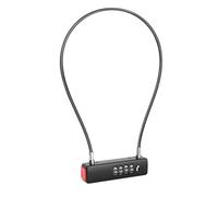 4 Digit Combination Bike Locks, 23.6"(60cm) Steel Cable Luggage Lock with Code for Outdoor Fence Gate Long Shackle Cabinet Padlock for Door Gym Suitcase Waterproof Shed Wire U Locks Black