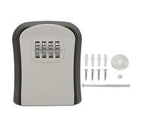 4 Digit Combination Lockbox, Wall Mounted Key Lock Box for Outside with 5 Keys Capacity, Key Safe Security Storage Lock Box for House Outdoor Indoor (Grey)