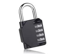 4 Digit Combination Locker Padlock,Black Digital Lock Security Indoor and Outdoor Durability for School Gym Locker,Cabinet, Tool Box, Garage, Gate(1pcs)