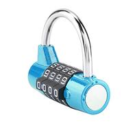 4 Digit Combination Padlock, 4 Dial Digit Code Outdoor Password Padlock for Travel/Suitcase/Gym Locker, Security Password Lock (Blue)