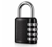 4 Digit Combination Padlock - Heavy Duty Resettable Lock for Gym, Locker, Luggage & Bike, Secure Travel Security Lock with Easy Grip Dials