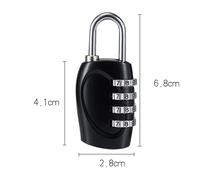 4-Digit Combination Padlock Outdoor Security Lock Zinc Alloy for Luggage Backpacks Suitcases Drawers Lockers - Portable Design 10 000 Combinations No