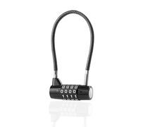 4 Digit Combination Padlock,Resettable Long Shackle Padlock,Steel Cable Padlocks with Code,Waterproof Outdoor Safety Long Shackle Padlock for Sheds,Gyms,Suitcase,Lockers,Toolbox