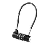 4 Digit Combination Padlock Steel Cable Padlocks with Code 5mm Width Waterproof Outdoor Safety Resettable Long Shackle Padlock for Sheds Gym Locker Toolbox Closet Luggage Cabinet Outdoor Fences