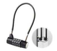 4 Digit Combination Padlock Steel Cable Padlocks with Code Waterproof Resettable Safety Long Shackle 5mm Width Flexible Cable Lock Flexible Lock for Gym Locker Toolbox Closet Cabinet Bike (Black)