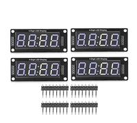 4 Digit Digital Tube 7 Segments Clock Module TM1637 0.56in Green Display Board with 2 Pin Connection for Accurate Wiring and MRA041A (Blue MRA041C)
