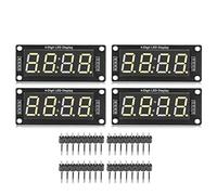 4 Digit Digital Tube 7 Segments Clock Module TM1637 0.56in Green Display Board with 2 Pin Connection for Accurate Wiring and MRA041A (Yellow MRA041E)